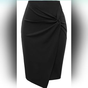 Kate Kasin Wear to Work Pencil Skirts for Women Elastic High Waist Wrap
